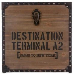 ATMOSPHERA, CRŽATEUR D'INTŽRIEUR Lot De 3 Malles Carrées "Factory" 38cm Marron -Petit rangement Soldes Magasin 34740744 2