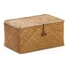 DEVENIRRICHE Panier De Rangement En Rotin En Jonc De Mer Avec Couvercle En Matériau Naturel (petit 26cmx16cmx10cm H) -Petit rangement Soldes Magasin 34749893 1