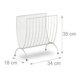 Relaxdays Porte-revues En Maille Métal Porte-journaux Trieur En Maille Tressée HxlxP: 35 X 34 X 18 Cm, Argenté -Petit rangement Soldes Magasin 34825800 3