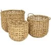 NOSENVIESDECO Lot De 3 Paniers Ronds Tressés En Jacinthe D'eau - Nos Envies Déco - Naturel