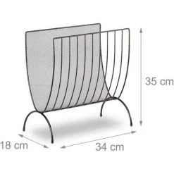 HELLOSHOP26 Porte-revues En Maille Métal Porte-journaux Trieur En Maille Tressée Noir - Métal