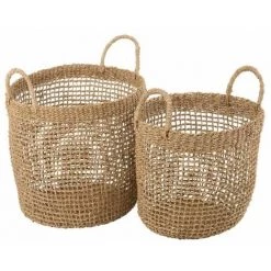 Paris Prix - Lot De 2 Paniers De Rangement "oasis" 40cm Naturel