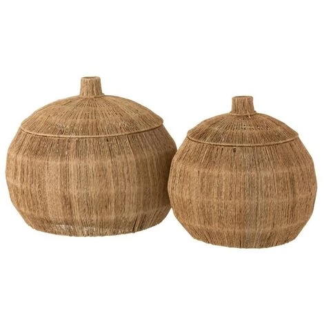 Set 2 Paniers Arrondis En Jute Naturel - DANTYA - Calicosy - Beige 3 Set 2 Paniers Arrondis En Jute Naturel - DANTYA - Calicosy - Beige