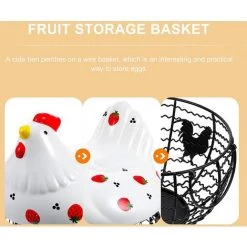 BARES En Céramique Oeuf Panier De Rangement Rétro Fer Maille Oeuf Distributeur Rack Présentoir Fraîche Bouillie Canard Oeuf Fruits Légumes Organisateur Verser Pendaison De -Petit rangement Soldes Magasin 35498257 5
