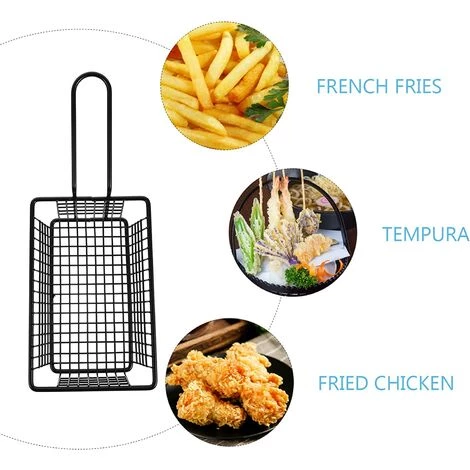 BARES Fil Panier De Friture Profonde Panier De Friture Français Puce Panier À Friture Tamis Alimentaire Passoire Filtre Alimentaire Skimmer Alimentaire Servant Paniers Plateau Frites 7 BARES Fil Panier De Friture Profonde Panier De Friture Français Puce Panier À Friture Tamis Alimentaire Passoire Filtre Alimentaire Skimmer Alimentaire Servant Paniers Plateau Frites – Image 5