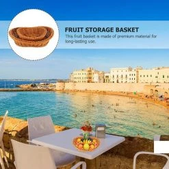 BARES 2 Pièces En Osier Panier De Rangement Naturel Ovale Tissé Panier En Bois Alimentaire Pain Fruits Contenant Des Articles Divers Décoratif En Rotin Bols Pour La Cuisine -Petit rangement Soldes Magasin 35498416 5