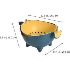 BARES Lumière Passoire Passoire En Plastique Double Couche À Laver Bol De Fruits Et Légumes Panier Alimentaire Bol De Vidange Passoire Pour Riz Légumes Fruits -Petit rangement Soldes Magasin 35498431 3