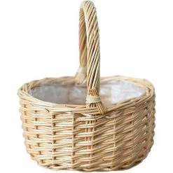 BARES Cache Pot En Osier - Panier De Rangement De Fleurs Tissé À La Main Style Panier Pique-Nique En Osier Panier De Rangement, Corbeille À Fleurs Pour Les Pique-niques Fêtes Barbecues
