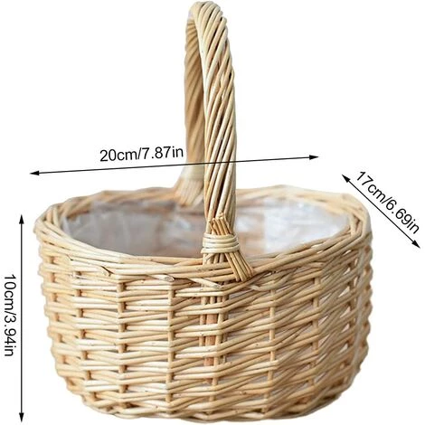 BARES Cache Pot En Osier - Panier De Rangement De Fleurs Tissé À La Main Style Panier Pique-Nique En Osier Panier De Rangement, Corbeille À Fleurs Pour Les Pique-niques Fêtes Barbecues 4 BARES Cache Pot En Osier - Panier De Rangement De Fleurs Tissé À La Main Style Panier Pique-Nique En Osier Panier De Rangement, Corbeille À Fleurs Pour Les Pique-niques Fêtes Barbecues – Image 2