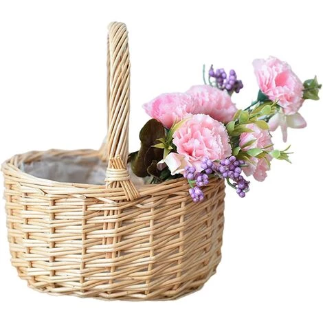BARES Cache Pot En Osier - Panier De Rangement De Fleurs Tissé À La Main Style Panier Pique-Nique En Osier Panier De Rangement, Corbeille À Fleurs Pour Les Pique-niques Fêtes Barbecues 5 BARES Cache Pot En Osier - Panier De Rangement De Fleurs Tissé À La Main Style Panier Pique-Nique En Osier Panier De Rangement, Corbeille À Fleurs Pour Les Pique-niques Fêtes Barbecues – Image 3