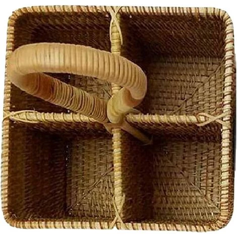 BARES Panier De Rangement - Tissé Paniers En Osier Panier De Pique-Nique, Panier Tissé Décoratif Avec Poignée, Sac De Plage, Panier De Ventre Jonc De Mer, Osier Panier De Fleur Paniers 6 BARES Panier De Rangement - Tissé Paniers En Osier Panier De Pique-Nique, Panier Tissé Décoratif Avec Poignée, Sac De Plage, Panier De Ventre Jonc De Mer, Osier Panier De Fleur Paniers – Image 4