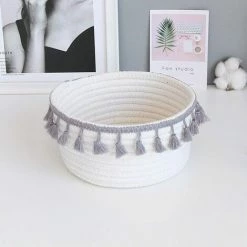 BRIDAY Panier De Rangement Pour Bébé Paniers Décoratifs En Corde DCoton Naturel Petite Boîte De Rangement Organisateur Pour Pépinière Salon Bureau -Petit rangement Soldes Magasin 35561762 3