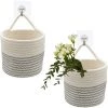 BRIDAY Paniers Muraux En Corde 2 Pièces Petits Paniers En Corde DCoton Ensembles Paniers Tissés Rangement Paniers Suspendus Pour Organiser Des Paniers Ronds Pour Plantes -Petit rangement Soldes Magasin 35563598 1
