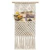 Kueatily De Rangement De Magazine Support De Poteau Support Mural Poche Suspendue En Coton Tissé, Décoration D'intérieur, Ivoire, 30 Cm (L) × 75 Cm (L) -Petit rangement Soldes Magasin 35648627 1