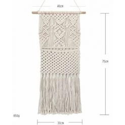 Kueatily De Rangement De Magazine Support De Poteau Support Mural Poche Suspendue En Coton Tissé, Décoration D'intérieur, Ivoire, 30 Cm (L) × 75 Cm (L) -Petit rangement Soldes Magasin 35648627 5