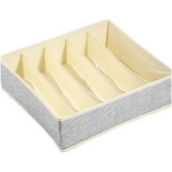 MSV Lot De 4 Boîtes Tiroir De Rangement Micrcoaéré Et Respirant Avec Compartiments Gris - Gris -Petit rangement Soldes Magasin 35654665 4