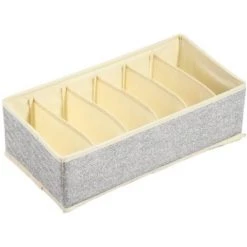 MSV Lot De 4 Boîtes Tiroir De Rangement Micrcoaéré Et Respirant Avec Compartiments Gris - Gris -Petit rangement Soldes Magasin 35654665 5