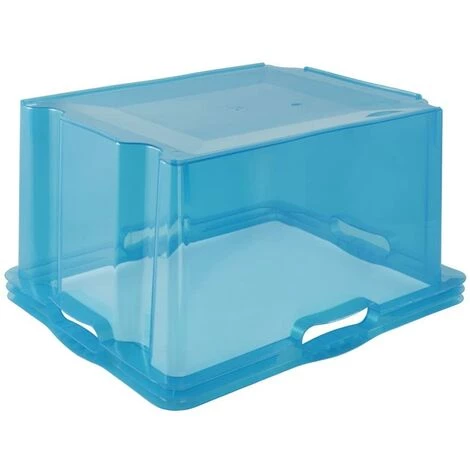 KEEEPER Boîte De Rangement Avec Poignées Intégrées, Taille : XL, 43 X 35 X 23 Cm, 24 L, Bleu Transparent 5 KEEEPER Boîte De Rangement Avec Poignées Intégrées, Taille : XL, 43 X 35 X 23 Cm, 24 L, Bleu Transparent – Image 3