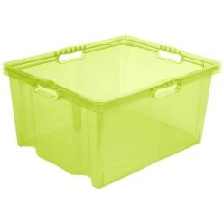 KEEEPER Boîte De Rangement Avec Poignées Intégrées, Taille : XXL, 52 X 43 X 26 Cm, 44 L, Vert Transparent -Petit rangement Soldes Magasin 35685615 2