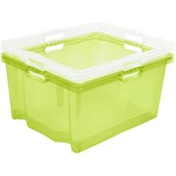 KEEEPER Boîte De Rangement Avec Poignées Intégrées, Taille : XXL, 52 X 43 X 26 Cm, 44 L, Vert Transparent -Petit rangement Soldes Magasin 35685615 4