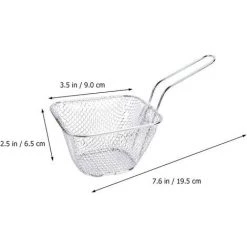 BARES Fil Panier De Friture En Acier Inoxydable Fil Frire Panier Mini Français Frites Panier Carré Paniers Alevins Culinaire Panier Maille Friteuse Servant Panier Rectangulaire Friteuse -Petit rangement Soldes Magasin 35847773 5