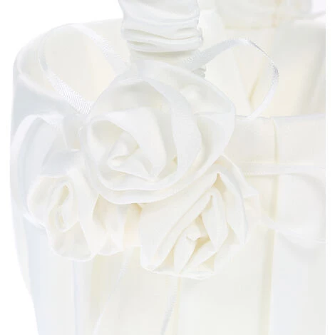 HAPPYSHOPPING Panier De Fille De Fleur De Mariage En Satin Blanc Avec Decoration Florale Fournitures De Mariage 6 HAPPYSHOPPING Panier De Fille De Fleur De Mariage En Satin Blanc Avec Decoration Florale Fournitures De Mariage – Image 4