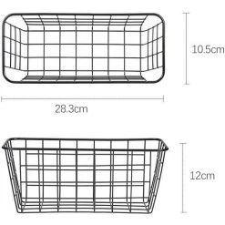 HAPPYSHOPPING Panier De Rangement En Fer Organisateur De Rangement Mural Panier Suspendu Etagere De Salle De Bain Pour Chambre Salle De Bain Salle De Lavage,modele:Noir -Petit rangement Soldes Magasin 35907281 5