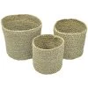 HOMEMAISON Set De 3 Paniers Ronds En Fibre De Mais Taupe Diam.16 X (h)14 Cm Diam.14 X (h)12 Cm Diam.12 X (h)10 Cm Cm -Petit rangement Soldes Magasin 36139743 1
