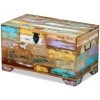 VidaXL Coffre De Rangement Bois De Récupération Massif - Multicolore -Petit rangement Soldes Magasin 3621642 1