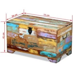 VidaXL Coffre De Rangement Bois De Récupération Massif - Multicolore 9 VidaXL Coffre De Rangement Bois De Récupération Massif - Multicolore -Petit rangement Soldes Magasin 3621642 3