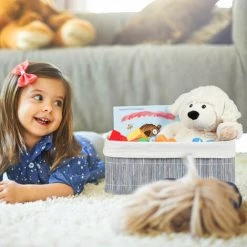 Relaxdays Boîte De Rangement En Bambou Lot De 3 Rectangle Paniers Ouverts HxlxP 13 X 30 X 20 Cm Revêtement Tissu, Nature -Petit rangement Soldes Magasin 36626289 4