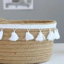 BRIDAY Panier De Rangement De Jute Boîte Panier Pliable Pour Jouets Cosmétiques Accessoires 20.5 * 10cm - Comme Image -Petit rangement Soldes Magasin 36813778 4