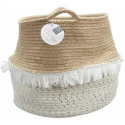 Paris Prix - Lot De 3 Paniers De Rangement "franges" 35cm Blanc -Petit rangement Soldes Magasin 36815928 4