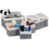 Relaxdays Corbeille De Rangement En Tissu, Set De 6 Paniers En Bambou, Déco étagère Organiseur, Gris 2 Relaxdays Corbeille De Rangement En Tissu, Set De 6 Paniers En Bambou, Déco étagère Organiseur, Gris -Petit rangement Soldes Magasin 36871359 1