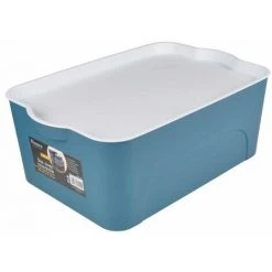 Paris Prix - Boîte De Rangement Déco "pratique" 16l Bleu -Petit rangement Soldes Magasin 36880771 2