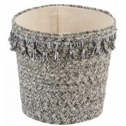 Paris Prix - Panier De Rangement "arete" 26cm Crème & Gris