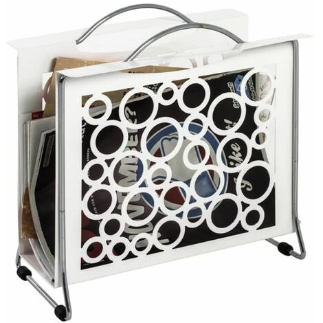 Paris Prix - Porte-revues Design "styles" 31cm Blanc & Chrome 3 Paris Prix - Porte-revues Design "styles" 31cm Blanc & Chrome