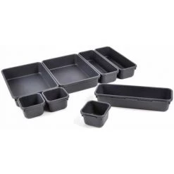 Paris Prix - Lot De 8 Casiers "organiseur De Tiroir" Anthracite