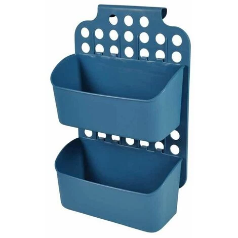 Paris Prix - Rangement De Porte "2 Paniers" 45cm Bleu 3 Paris Prix - Rangement De Porte "2 Paniers" 45cm Bleu