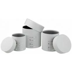 Paris Prix - Lot De 3 Boîtes Rondes "maison" 21cm Blanc & Argent -Petit rangement Soldes Magasin 36891109 2