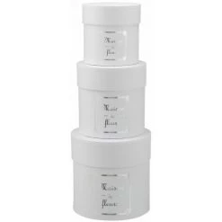Paris Prix - Lot De 3 Boîtes Rondes "maison" 21cm Blanc & Argent -Petit rangement Soldes Magasin 36891109 3