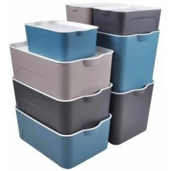 Paris Prix - Boîte De Rangement Déco "pratique" 24l Anthracite -Petit rangement Soldes Magasin 36891718 3