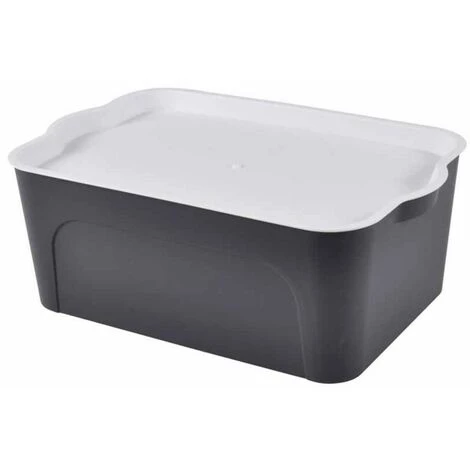 Paris Prix - Boîte De Rangement Déco "pratique" 5l Anthracite 3 Paris Prix - Boîte De Rangement Déco "pratique" 5l Anthracite