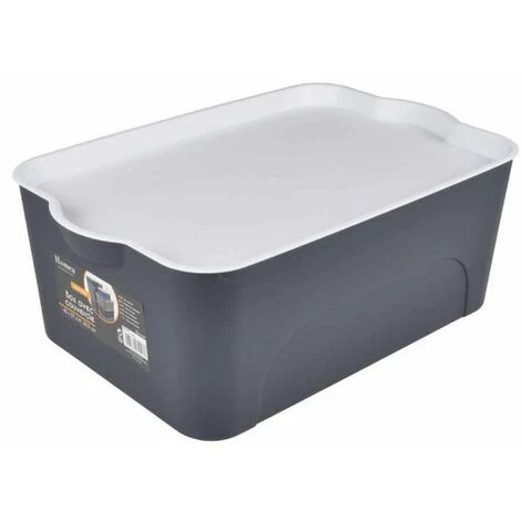 Paris Prix - Boîte De Rangement Déco "pratique" 5l Anthracite 4 Paris Prix - Boîte De Rangement Déco "pratique" 5l Anthracite – Image 2