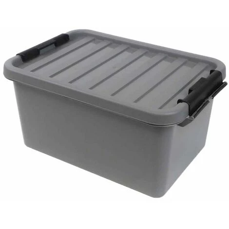Paris Prix - Boîte De Rangement "clip" 8l Gris 3 Paris Prix - Boîte De Rangement "clip" 8l Gris
