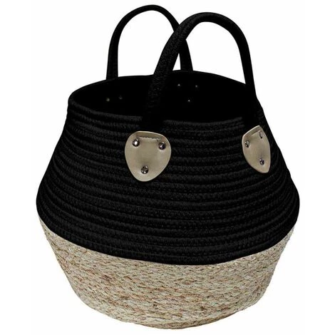 Paris Prix - Panier De Rangement Déco "osinella" 38cm Noir 3 Paris Prix - Panier De Rangement Déco "osinella" 38cm Noir