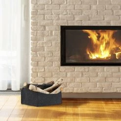 Relaxdays Panier En Feutre Journaux Magazine Corbeille Pliable Rangement Poignées 2 Compartiments HxlxP: 22 X 32 X 29 Cm, Gris -Petit rangement Soldes Magasin 36983066 4