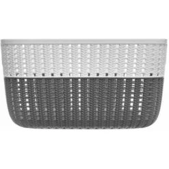 FIVE SIMPLY SMART Panier De Rangement "Bicolore" 6,8L Gris & Blanc -Petit rangement Soldes Magasin 36995343 2