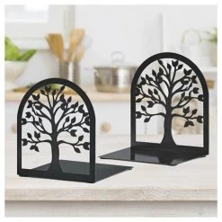 BRIDAY Serre-livres Décoratifs, Serre-livres Arbre De Vie, Serre-livres En Métal, Serre-livres Noirs, Serre-livres Pour étagères, Serre-livres Pour Livres Lourds, Porte-livres Pour Bureau à Domicile, Serre-livres Robustes -Petit rangement Soldes Magasin 37004216 2