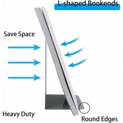 BRIDAY Serre-livres Décoratifs Noirs En Métal Robustes, Serre-livres En Métal, Support De Butée De Séparateur D'étagères Avec Tampon En Caoutchouc Antidérapant Pour Décor, Maison, Bureau, Bibliothèque, école, Cadeau -Petit rangement Soldes Magasin 37004217 3